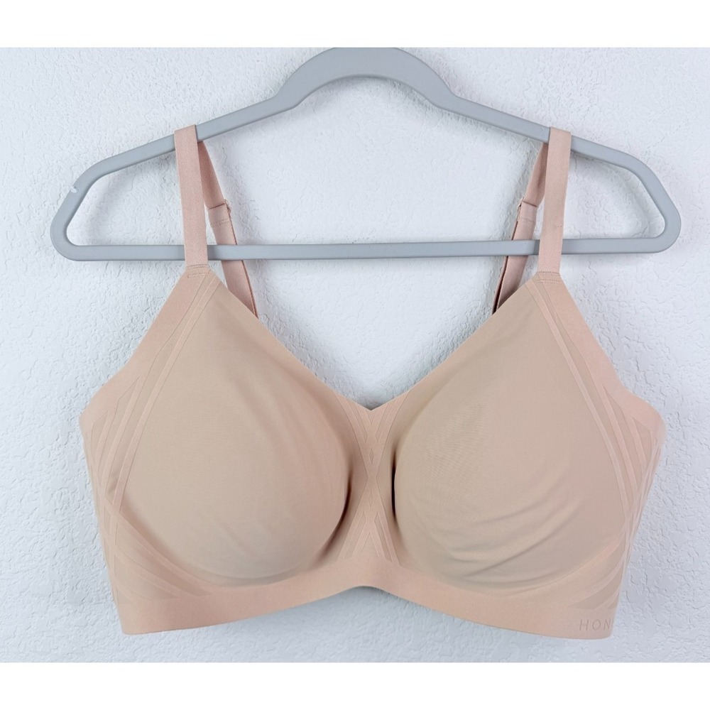 Honeylove LiftWear Crossover Bra‎ 2X Sand Beige Wireless Sculpting Support
